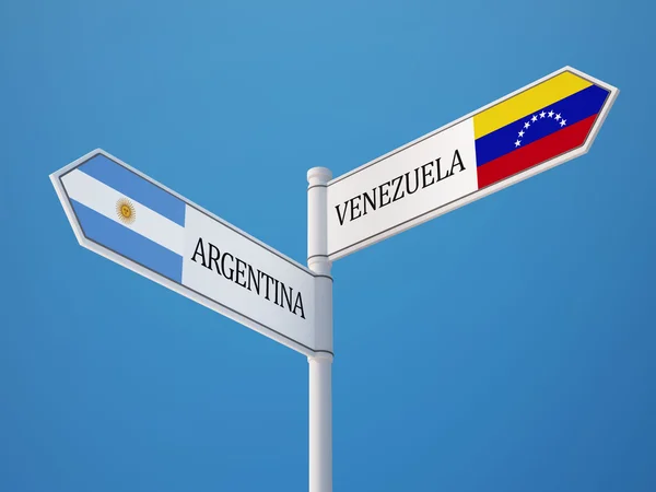 Venezuela Argentina  Sign Flags Concept — Stock Photo, Image