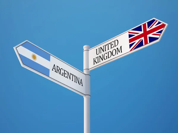 Verenigd Koninkrijk Argentinië teken vlaggen Concept — Stockfoto