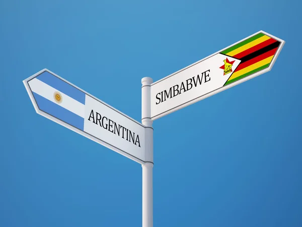 Зимбабве Аргентина подписала концепцию флагов — стоковое фото