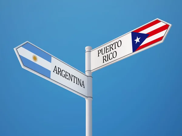 Puerto Rico Argentina tecken flaggor koncept — Stockfoto