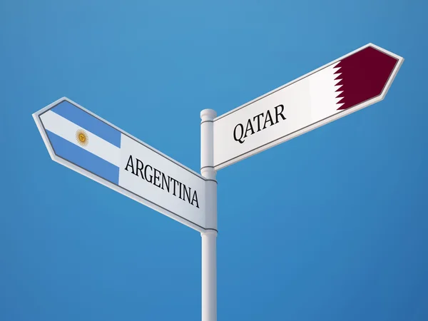 Qatar Argentina  Sign Flags Concept — Stock Photo, Image