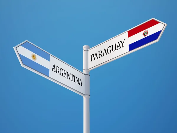 Paraguay Arjantin işaret bayrakları kavramı — Stok fotoğraf