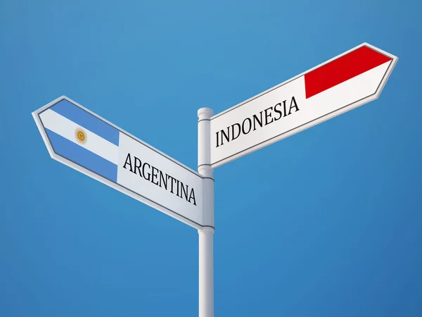 Indonesia Argentina  Sign Flags Concept — Stock Photo, Image