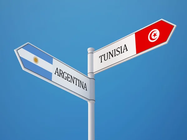 Tunesien Argentinien Zeichen Flags Konzept — Stockfoto