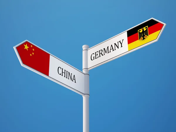 Čína Německo znamení příznaky koncept — Stock fotografie