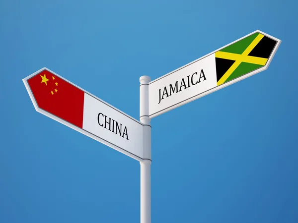 China jamaica sign flags konzept — Stockfoto