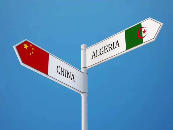 Cina Algeria segno bandiere concetto — Foto Stock