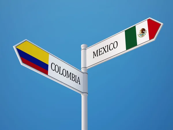 哥伦比亚墨西哥哥伦比亚标志标志概念 — 图库照片