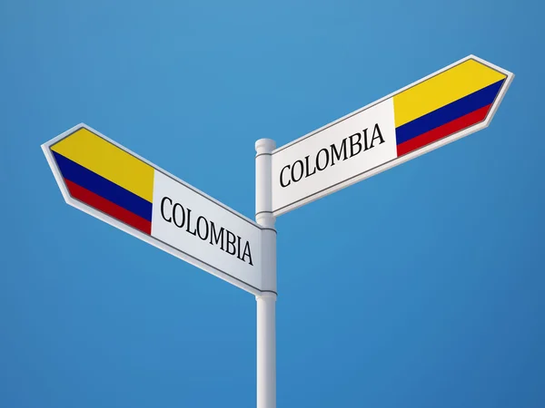 Colombia Firma concepto de banderas — Foto de Stock