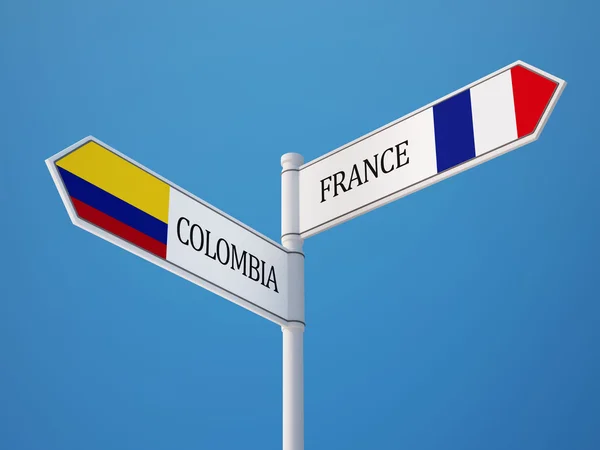 Francia Colombia Firma el concepto de banderas —  Fotos de Stock