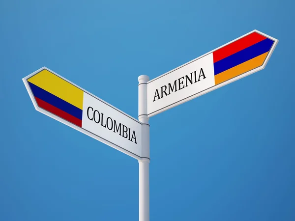 Armenia Colombia Firma el concepto de banderas —  Fotos de Stock