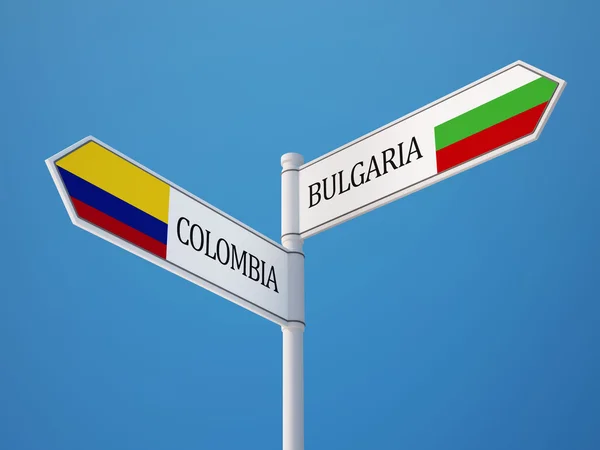 Bulgaria Colombia Firmare Bandiere Concept — Foto Stock