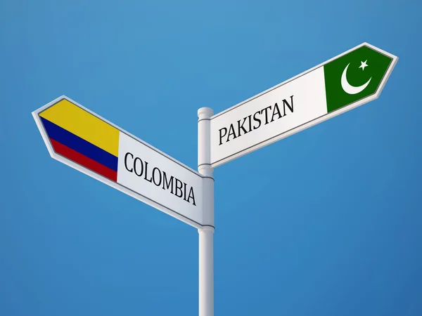 Pakistán Colombia Firma el concepto de banderas —  Fotos de Stock