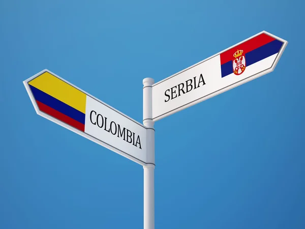 Serbia Colombia  Sign Flags Concept — Stock Photo, Image