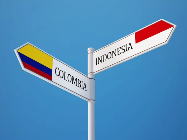 Indonesië Colombia teken vlaggen Concept — Stockfoto