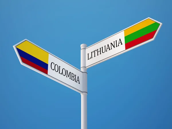 Lituania Colombia Firma el concepto de banderas —  Fotos de Stock