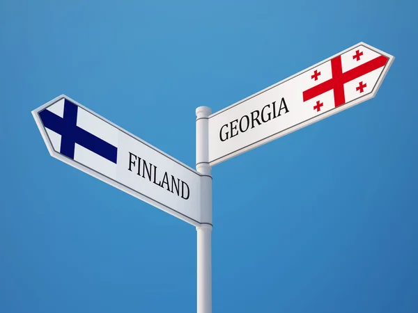 Finlândia Geórgia Signo Bandeiras Conceito — Fotografia de Stock