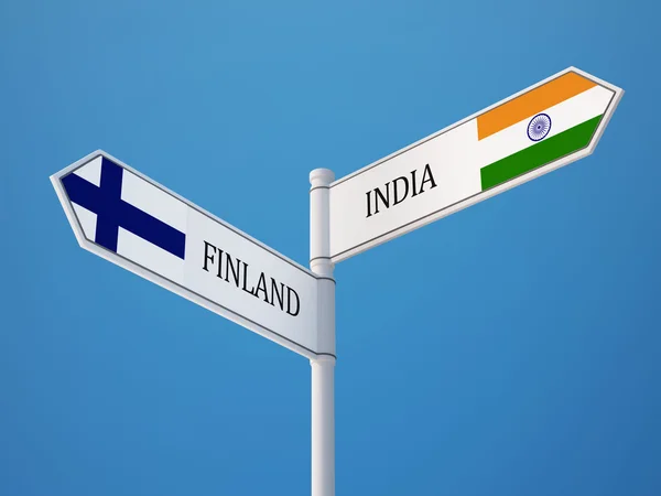 Finland India teken vlaggen Concept — Stockfoto