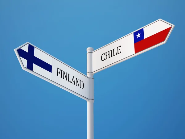 Finlandiya Şili işaret bayrakları kavramı — Stok fotoğraf