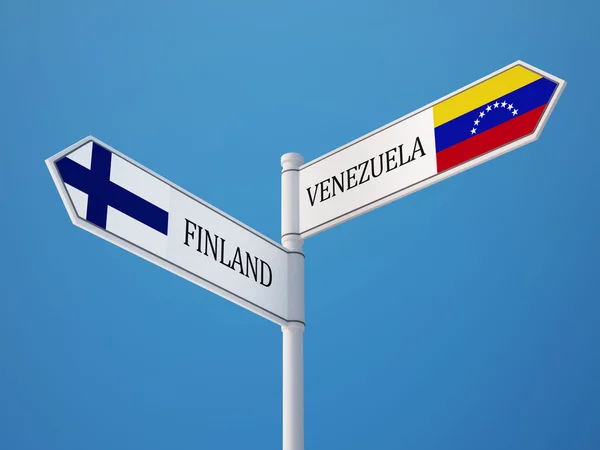 Venezuela Finland teken vlaggen Concept — Stockfoto