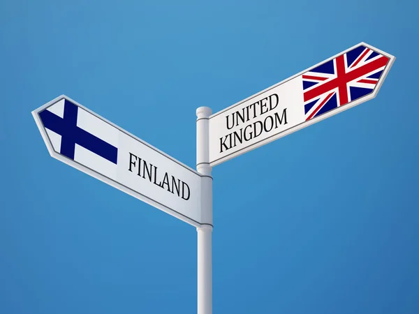 United Kingdom Finland  Sign Flags Concept — Stock Photo, Image