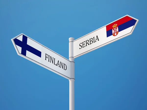 Sydafrika Finland tecken flaggor koncept — Stockfoto