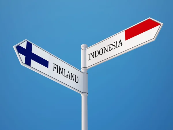 Indonesië Finland teken vlaggen Concept — Stockfoto