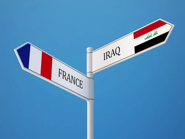 França Iraque Sinalização Bandeiras Conceito — Fotografia de Stock