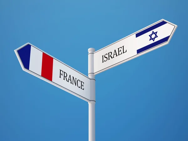 Frankrike Israel undertecknar flaggor koncept — Stockfoto