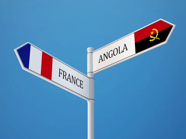 France Angola  Sign Flags Concept — Stock Photo, Image
