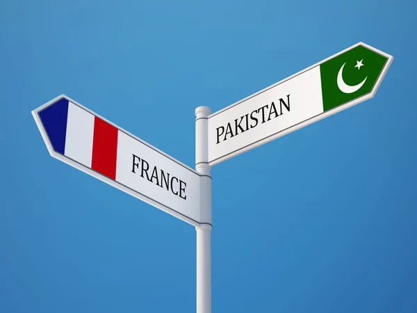 Pakistan France  Sign Flags Concept — Stock Photo, Image