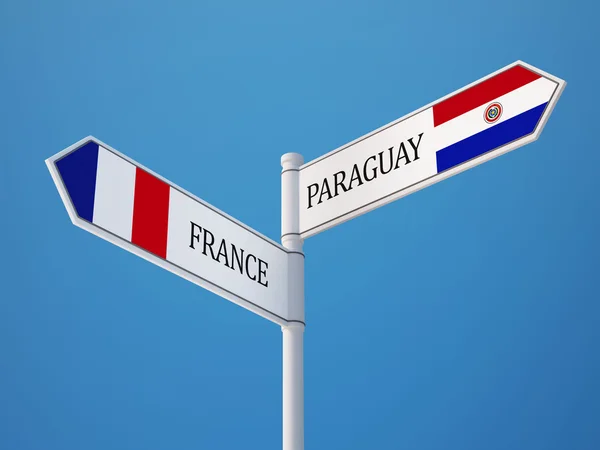 Paraguay Francia Firmare Flags Concept — Foto Stock