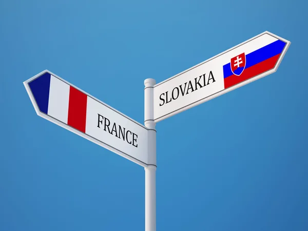Slovensko Francie znamení příznaky koncept — Stock fotografie