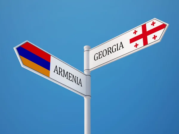 Armenia Georgia Firma el concepto de banderas —  Fotos de Stock