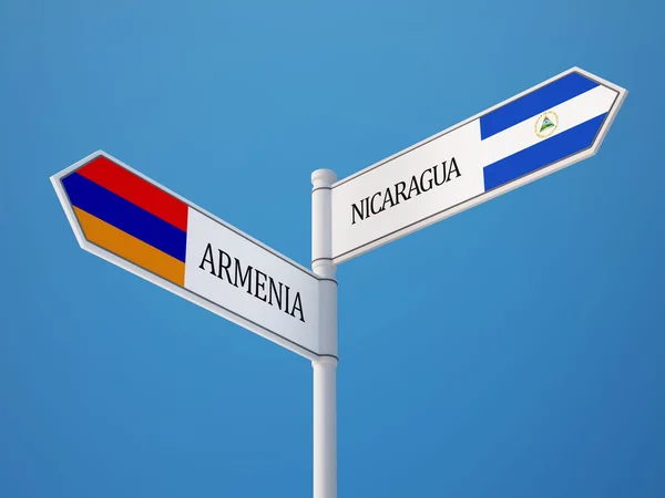 Armenia Nicaragua Firma el concepto de banderas —  Fotos de Stock