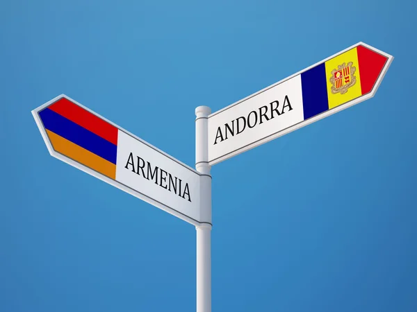 Armenia Andorra Firma el concepto de banderas —  Fotos de Stock