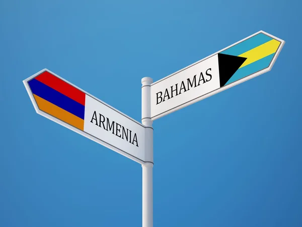 Bahamas Armenia Firma el concepto de banderas —  Fotos de Stock