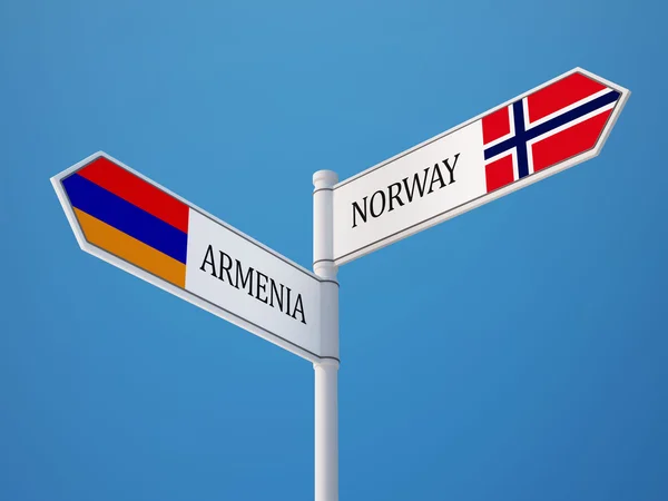 Norway Armenia  Sign Flags Concept — Stock Photo, Image