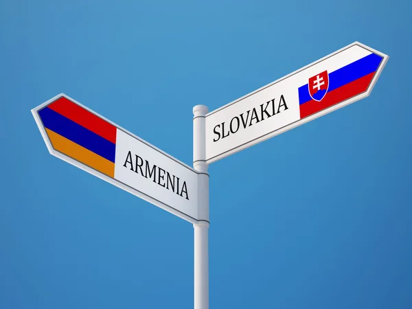 Slovacchia Armenia Firmare Bandiere Concept — Foto Stock