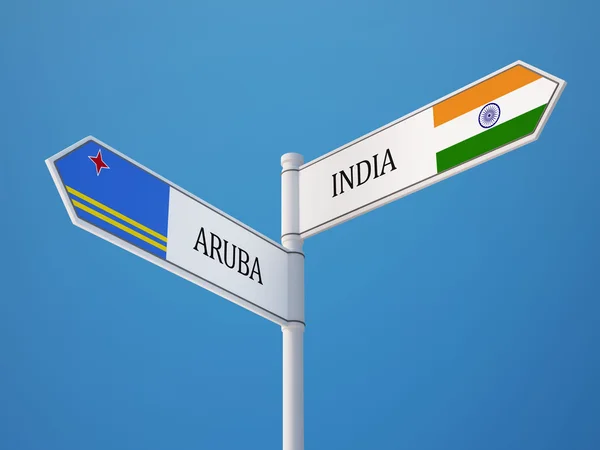 India Aruba Sign Concepto de banderas — Foto de Stock