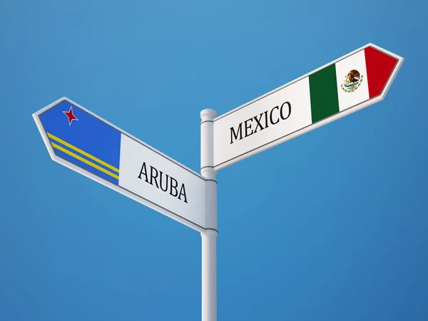 メキシコ アルバ符号フラグ コンセプト — ストック写真