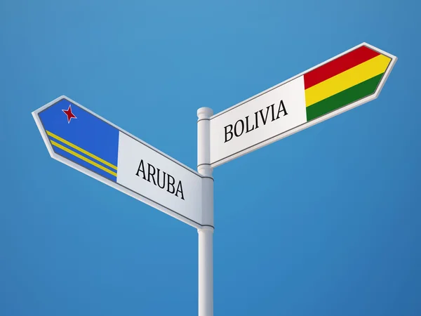 Bolivia Aruba teken vlaggen Concept — Stockfoto