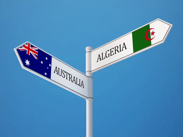 Australie Algérie Signer Drapeaux Concept — Photo