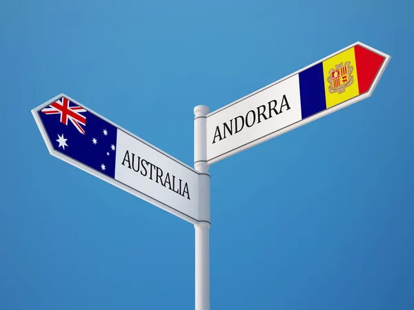 Australie Andorre Signalisation Drapeaux Concept — Photo