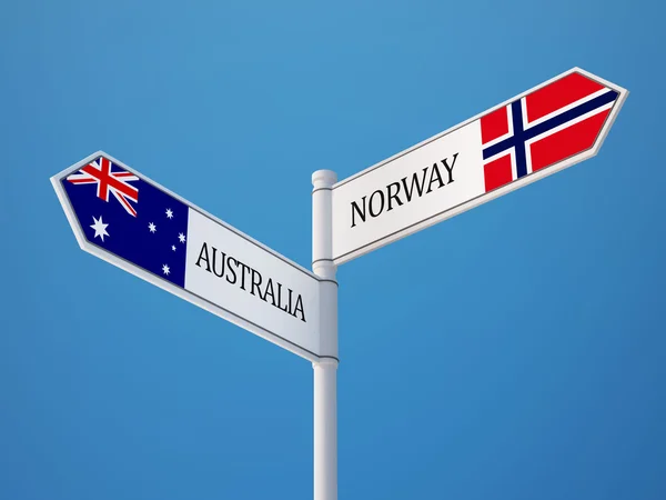 Noorwegen Australië teken vlaggen Concept — Stockfoto