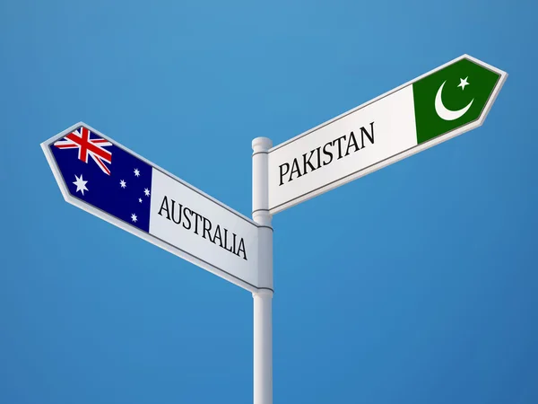 Pakistan Australië teken vlaggen Concept — Stockfoto