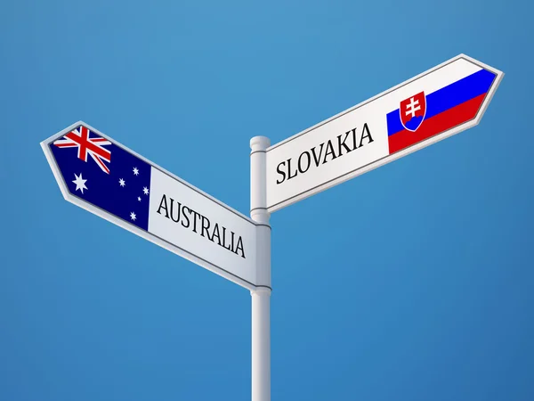 Slovaquie Australie Signer Drapeaux Concept — Photo