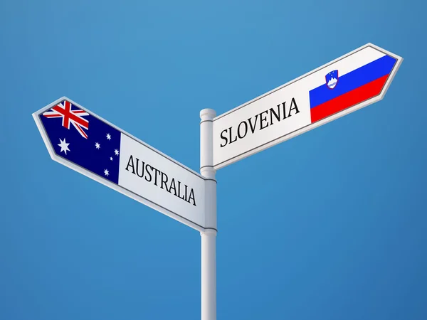 Slovénie Australie Signer Drapeaux Concept — Photo