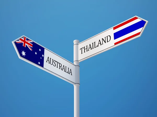 Tailandia Australia Sign Flags Concept — Foto de Stock