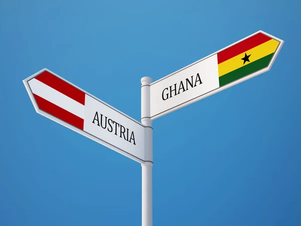 Autriche Ghana Signer Drapeaux Concept — Photo